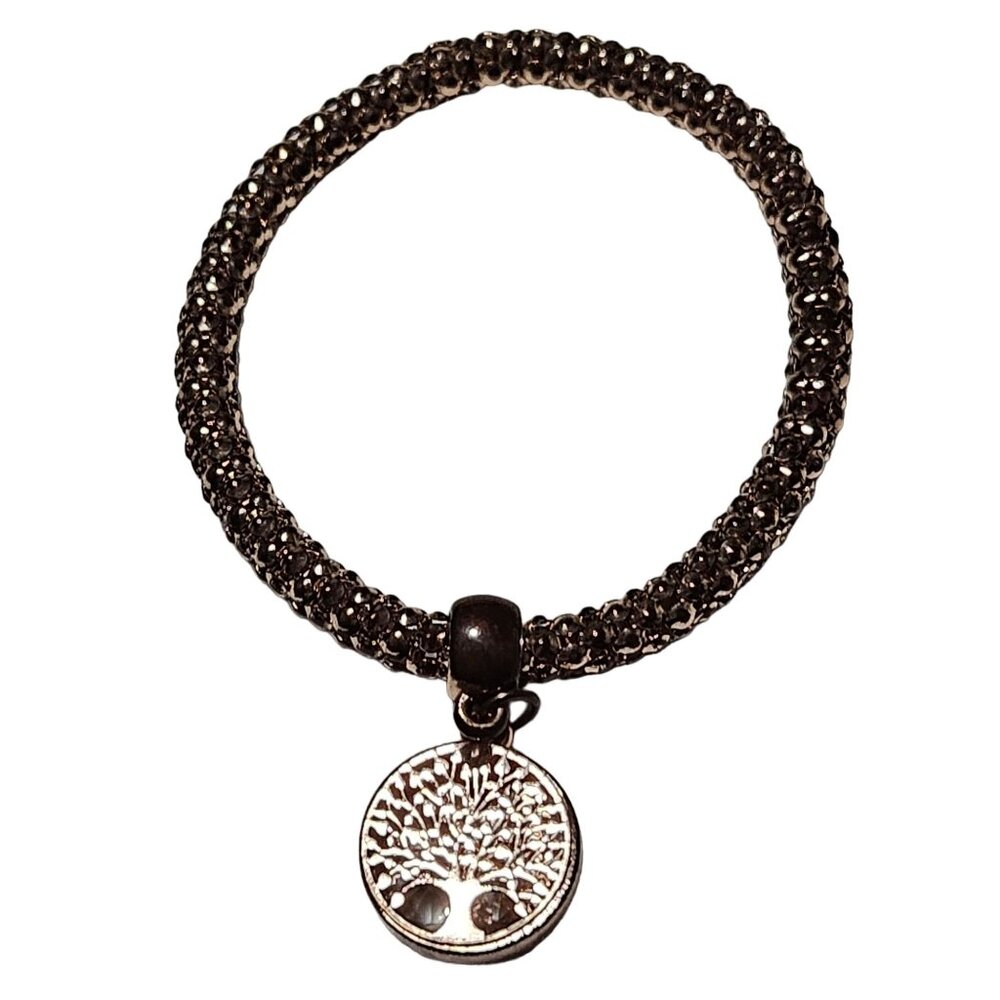 Tree Of Life Family Charm Rose Gold Tone Rope Bracelet Gift Mom Women Jewelry